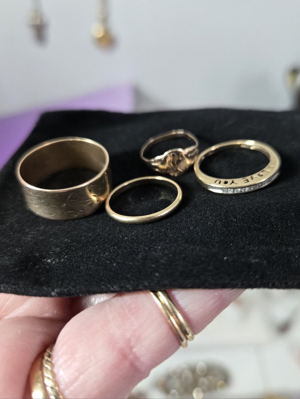 Vintage 10k Gold Mixed Ring Set - Classic Everyday Women’s Rings